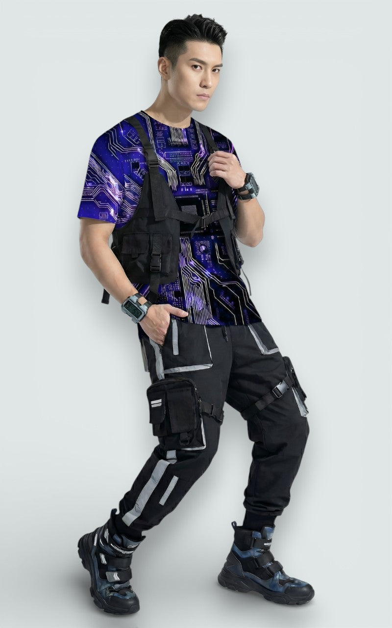 Neon Circuit Print Tee