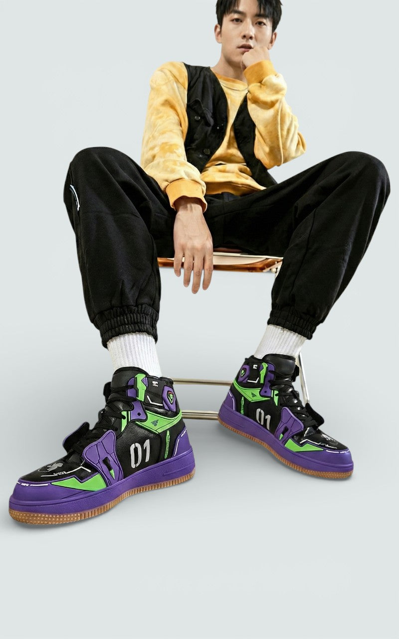 Neon Rift High-Top Sneakers