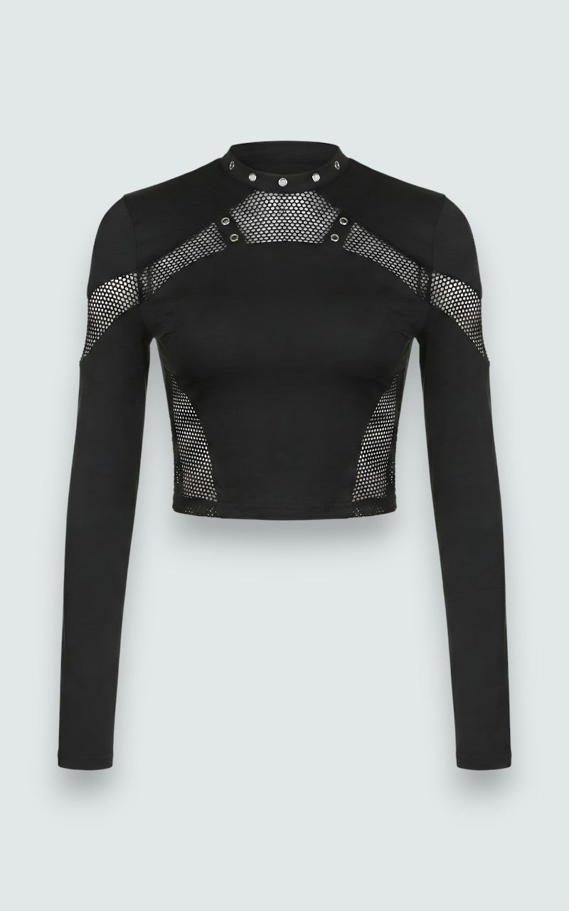 Mesh Panel Crop Top