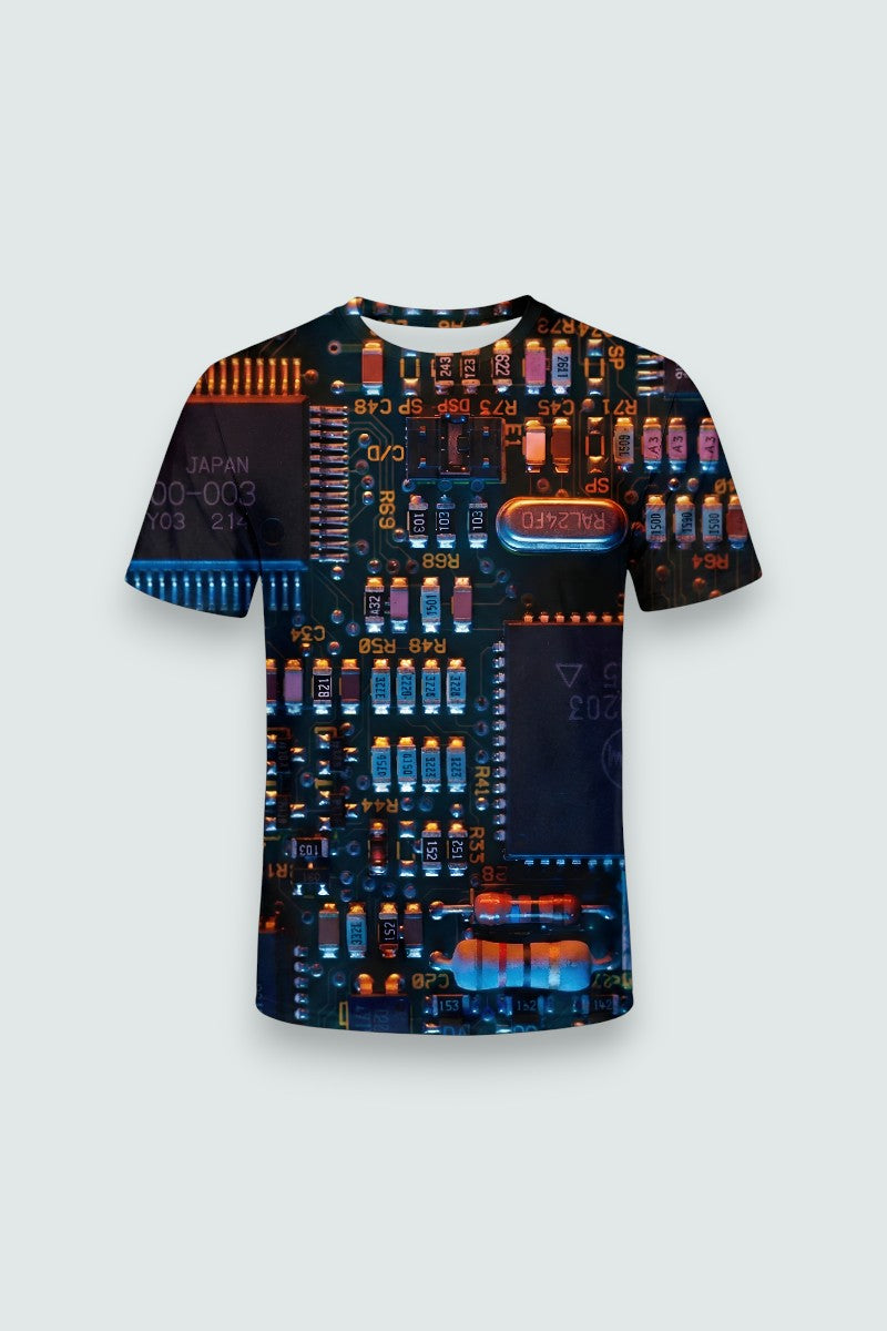 Neon Circuit Print Tee