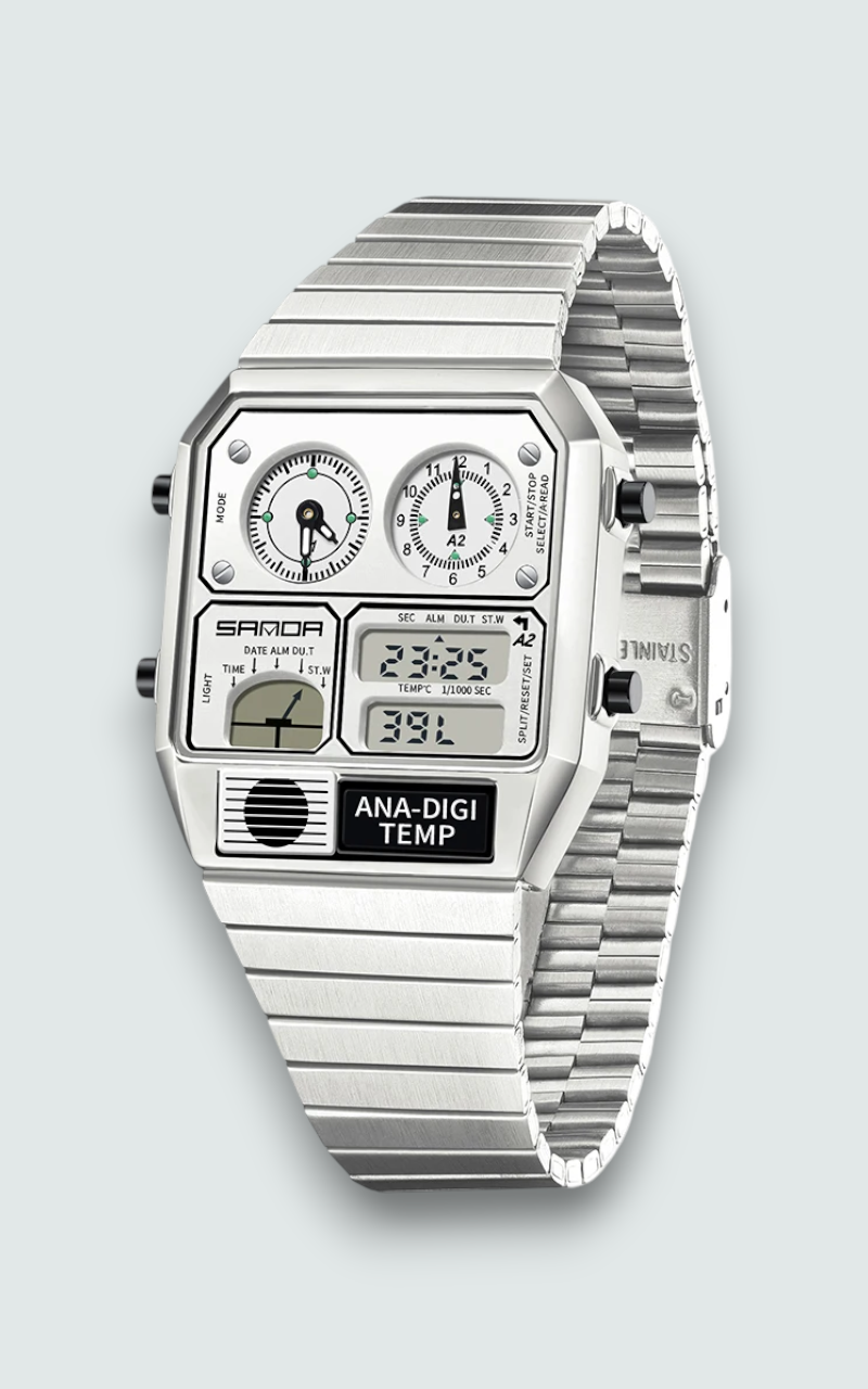 Retro Ana-Digi Temperature Watch
