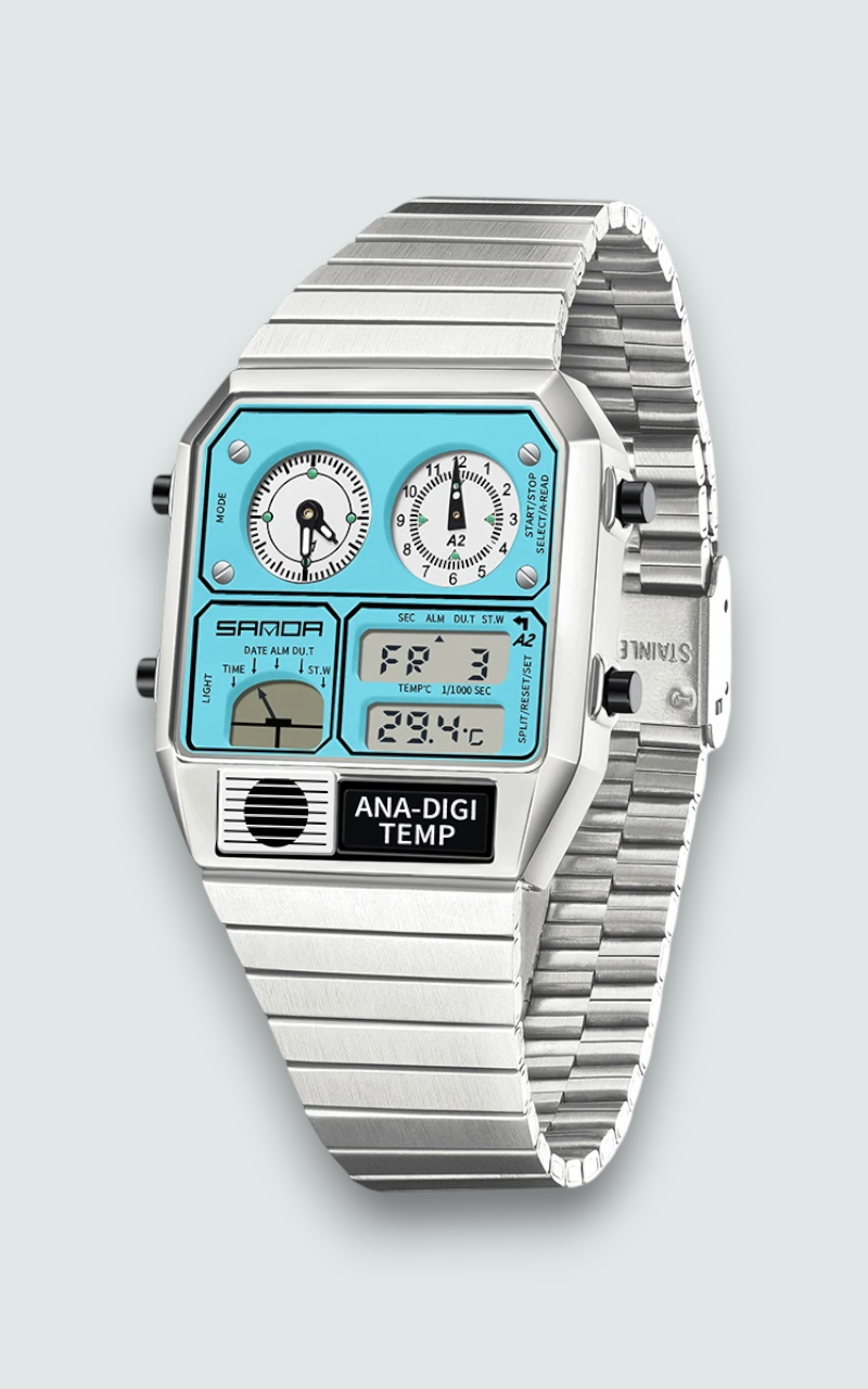 Retro Ana-Digi Temperature Watch