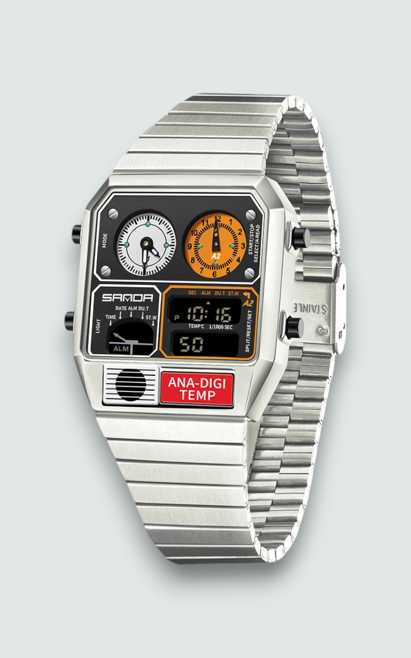 Retro Ana-Digi Temperature Watch