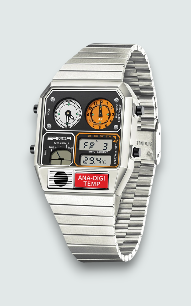 Retro Ana-Digi Temperature Watch