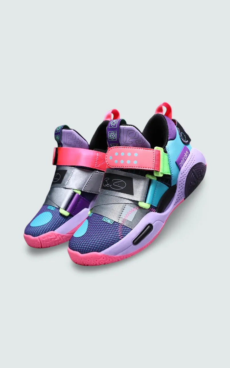 Neon Orbit Kids Basketball Sneakers
